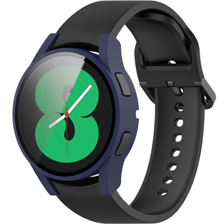 2in1 Case + Tempered Glass for Samsung Galaxy Watch 4 44mm, Navy Blue