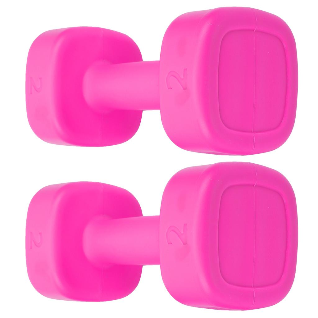2 buc Gantere 4lb Fitness Haltere Culturism Yoga Sport Echipament Pierdere în Greutate Roșu Roz