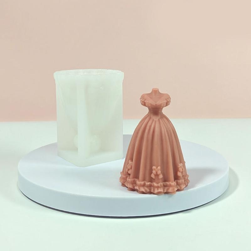 Abendkleid Silikonformen für Kerzen Seife Fondant Schokolade Süßigkeiten Hochzeitskleid Silikonkerzenformen für Epoxidharz