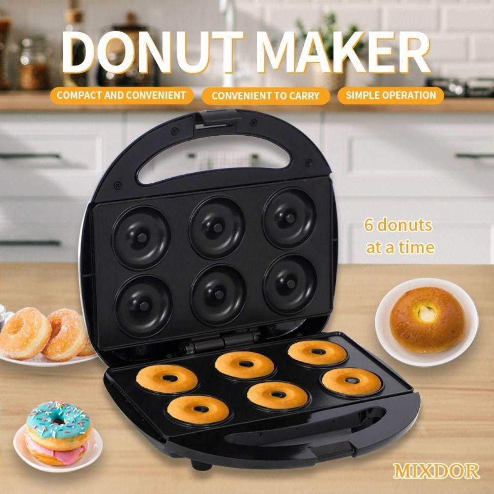 6 Holes Mini Donut Maker Fully Automatic Dessert Maker Practical Breakfast Donut Machine  for Home