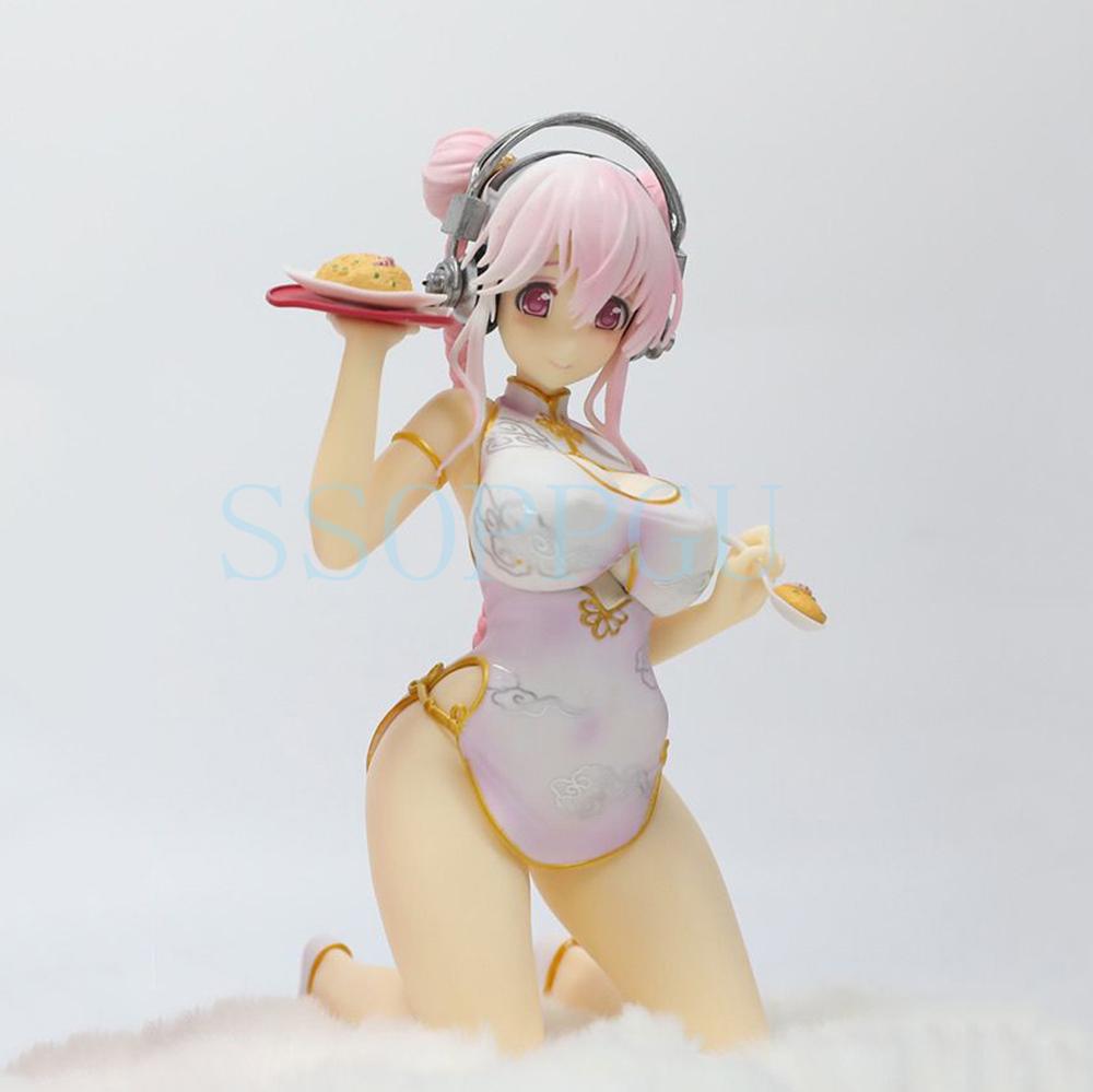 Emontoys Sonicomi SUPER SONICO Figure Cheongsam 1/7 Animation Girl POLYVINYL CHLORIDE Action Figure Plaything SONICO Statue Game Collector Miniature