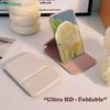 PU Leather Solid Color Foldable Makeup Mirror Simple Portable Handheld & Desktop Dual-Use Student Cute Pocket Mirror