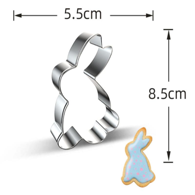 2Pcs Easter Series Stainless Steel Cookie Mould Set Rabbit DIY Baking Tool Cookie Rice Ball Cutting Die