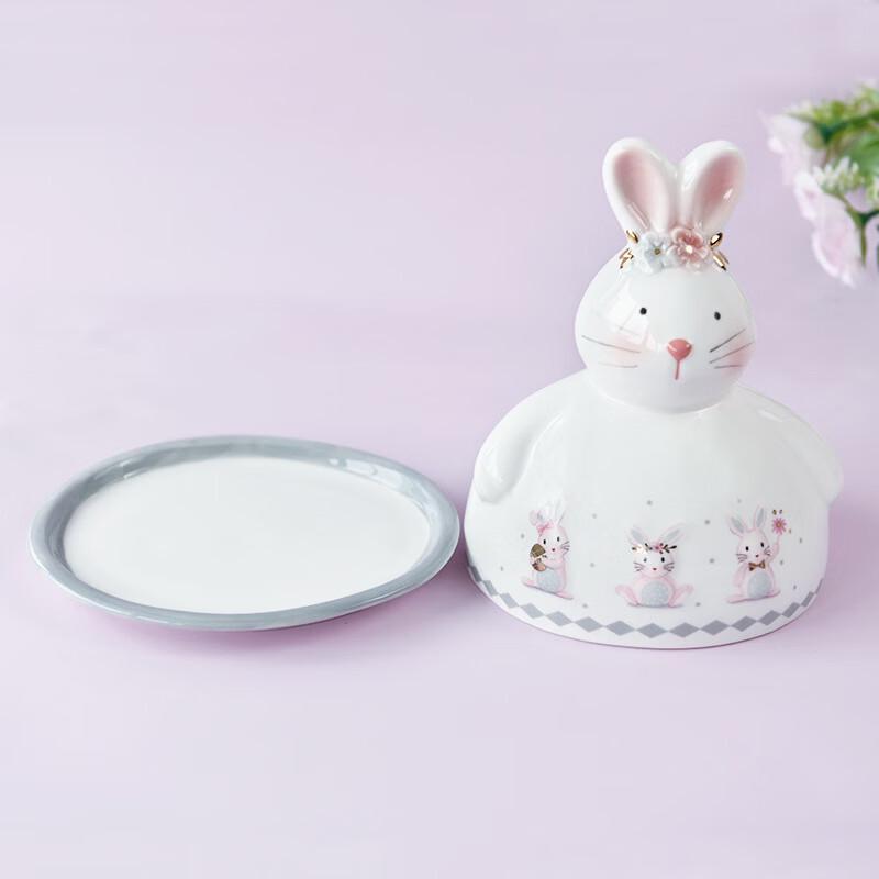 Cartoon Bunny Ceramic Butter Dish