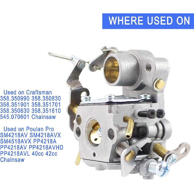 Compatible with PP4218A Carburetor for Poulan Pro P3314 PR4218 PP4218AVX PP4018 PP3516AVX P3416 PP3816 Chainsaw Craftsman