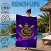 Sport Club Football Crest Printed Microfiber Beach Towel, Soft And Absorbent, Quick-Dry, Ideal for Summer Travel, Beach Essential, Swimming Pool