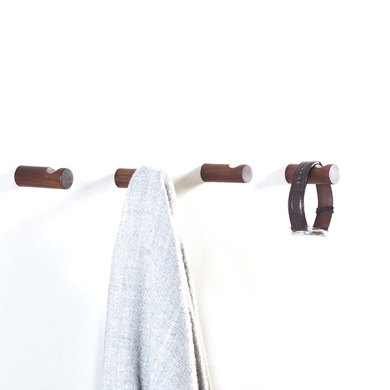 Modern väggkrok i bokträ för kläder, handdukar, handväskor och hattar