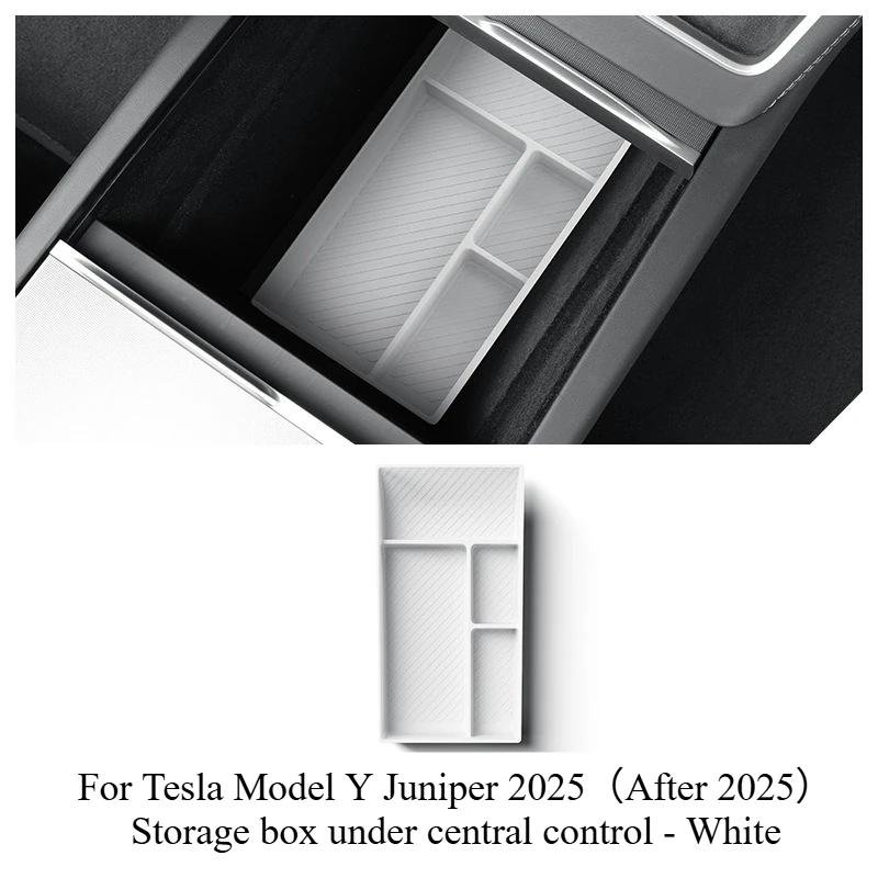 For Tesla Model 3 Y Juniper Highland 2025 Center Console Armrest Storage Box Stowing Tidying Lower Bottom Mat Organizer Tray Pad