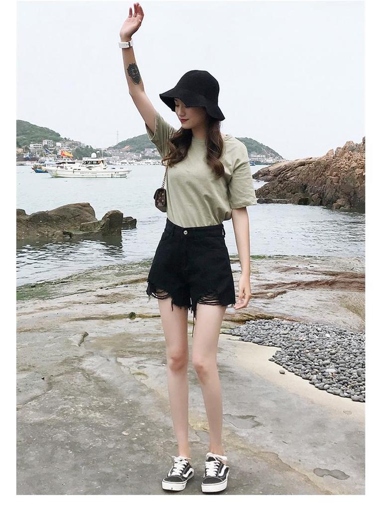 2019 Summer Women's High Waist A-Line Denim Shorts: 5 Colors, Slim, Wide Leg, Loose Fit