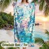 Abstract Nature Landscape Theme Quick Dry Beach Towel Custom Name Text Print Large Sand Resistant Towel Beach Vacation