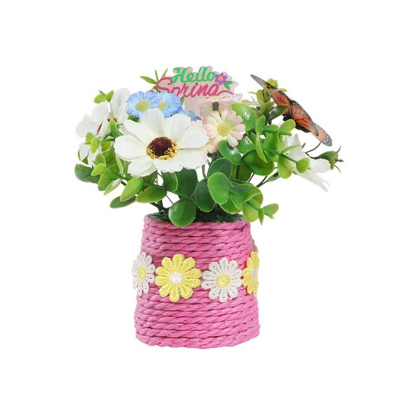Realistic Easters Faux Potted Plant Bonsais Spring Artificial Flowers Arrangement In Pots Vase for Festives Decorations