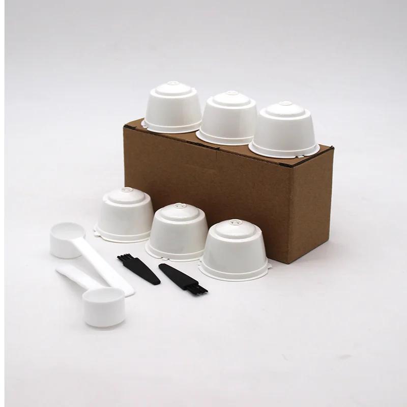 מסנני קפסולות קפה לשימוש חוזר של Ayevin - תואם לדולצ'ה גוסטו ולנספרסו, סט 6 יחידות עם כפית ומברשת, אביזרי מטבח ידידותיים לסביבה