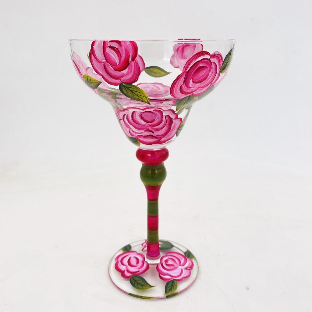 BRPainted Cocktail Crystal Glass Handmade Cocktail Cup Bar Retrostyle Margarita Cocktail Crystal Glass Home Tequila Highfoot GlassEY