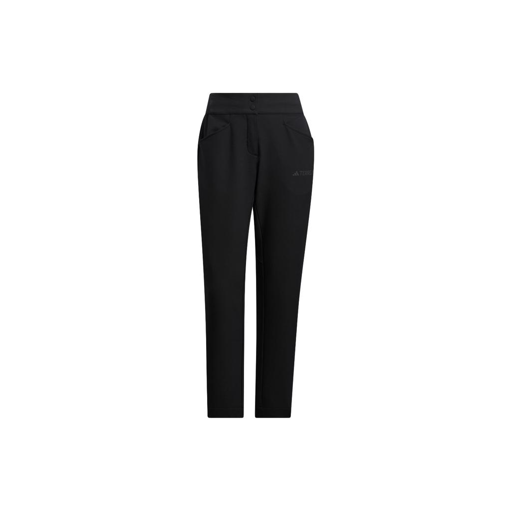 adidas Knitted Sweatpants Women's Black Moderate Straight Fit Pants IC7987