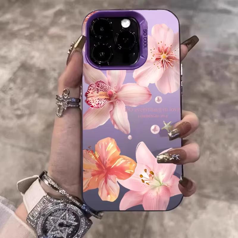 Realistic Lily Flower Pattern Phone Case For Samsung Galaxy A14 A15 5G S21 S22 S23 S24 FE Plus Ultra A25 A35 A52 A53 A54 A55 5G