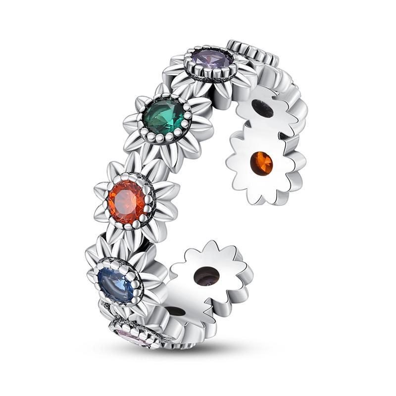 Real 925 Silver Plate Colorful Dragonfly Butterfly Cubic Zircon Rings For Women Wedding Engagement Birthday Jewelry Gift