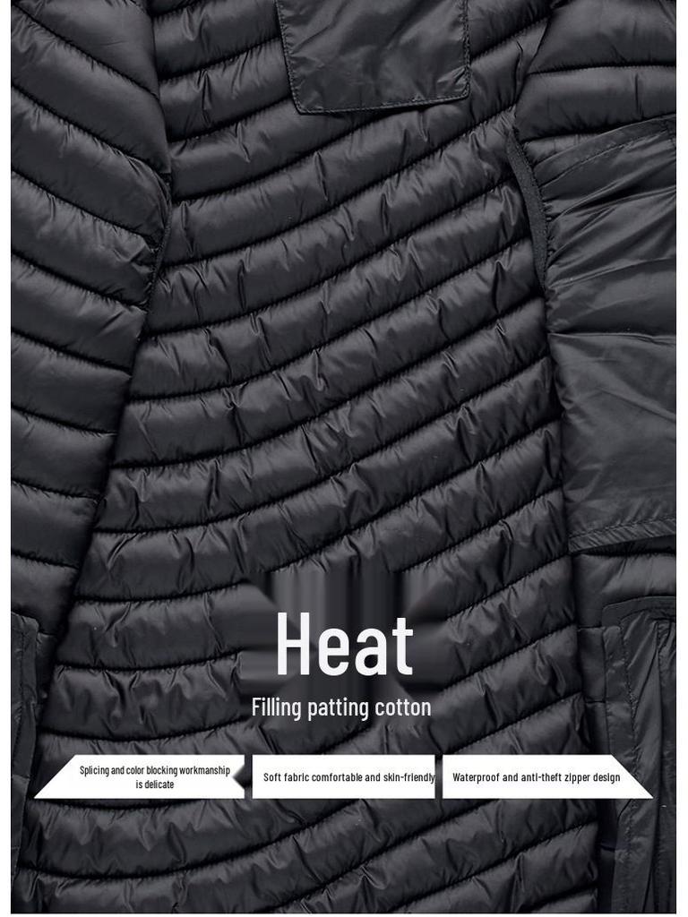 Men's Hooded Cotton-Padded Vest with Zipper Pockets for Autumn & Winter