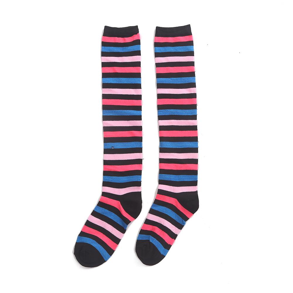 Striped Thigh-High Christmas Cosplay Compression Socks
