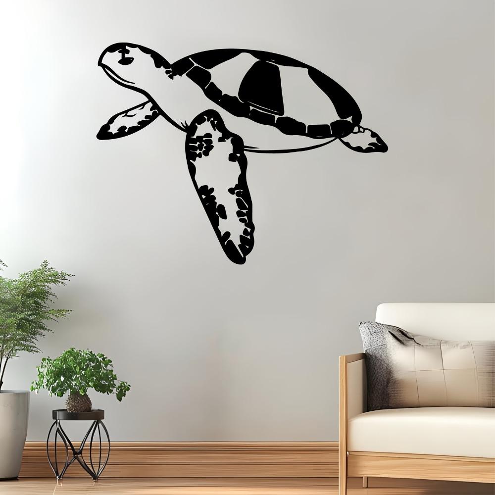 Coastal Sea Turtle Metal Wall Art Ocean Silhouette Decor Nautical Iron Sculpture for Living Room Bathroom Beach House Rust Proof Art Easy to Hang