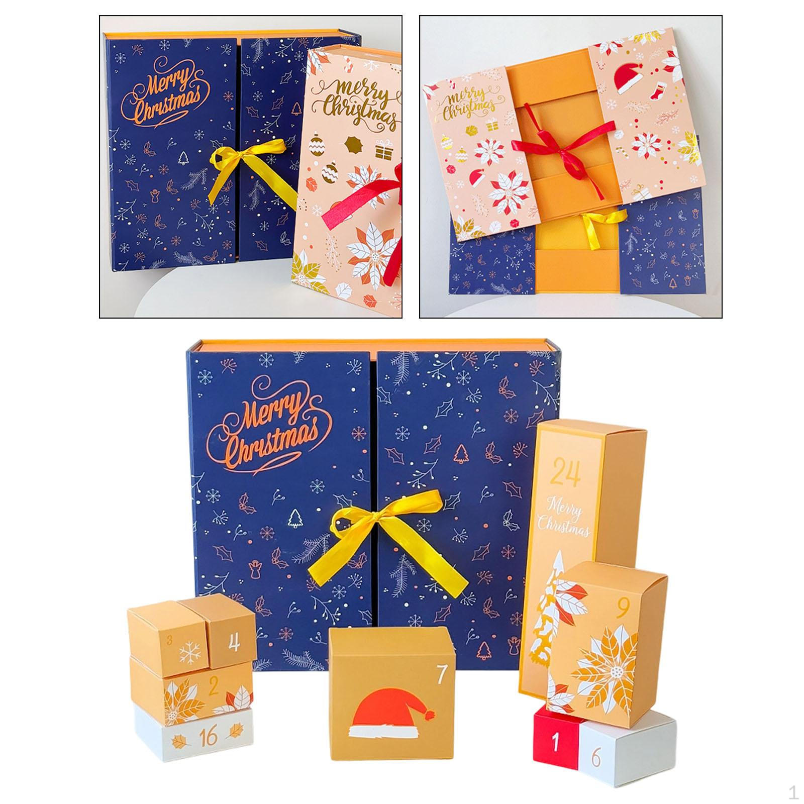 

Advent Calendar Box, 24-Day Calendar, Refillable, Empty, Decorative Party Decorations, Paper синий
