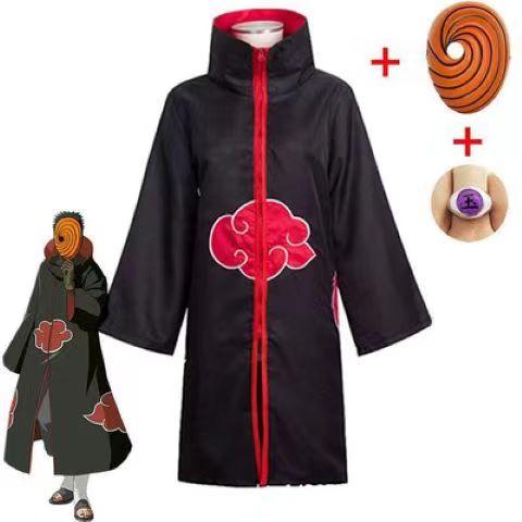 Costume Cosplay Obito d'Anime pour Garçons Masque d'Obito Costume de Carnaval Halloween Enfants Adultes Hauteur Convient 135cm-185cm