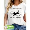 Women's Short Sleeve T-Shirt with Elegant Artistic Blouse Print Suitable for Spring/Summer, Casual Round Neck Blouse Top