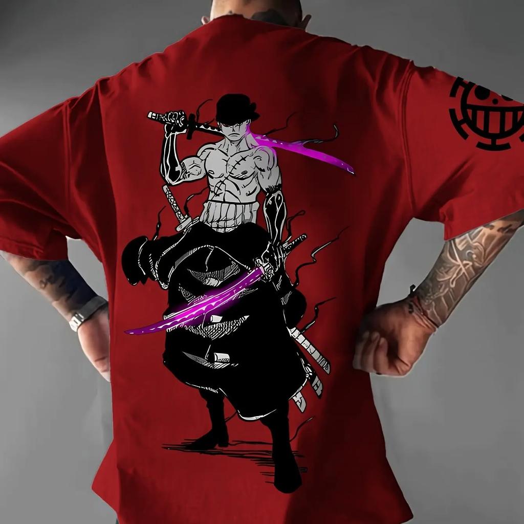 2026 ONE PIECE Japonský Anime Roronoa Zoro Unisex Potisknuté Tričko Letní Ležérní Krátký Rukáv Ležérní Bavlněné Tričko Y2K