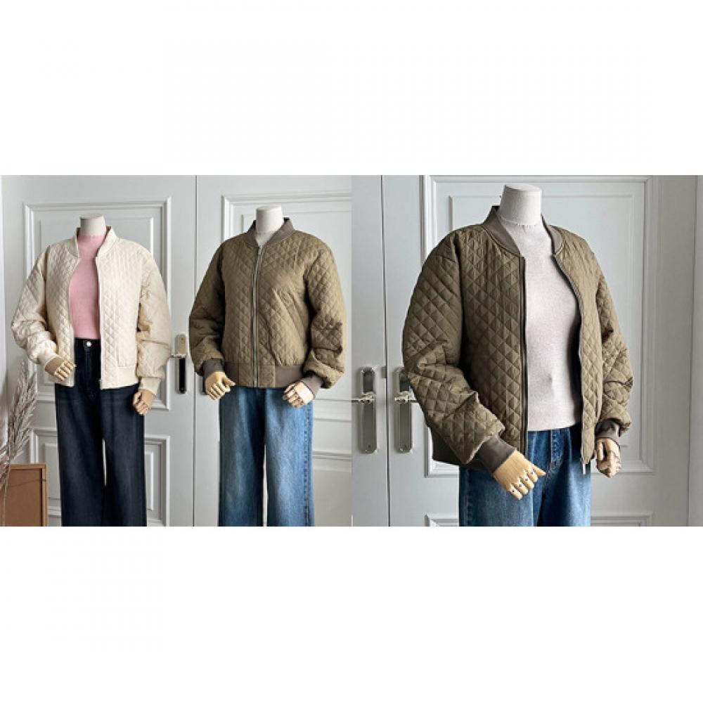 Shop Women Quilted Bomber Jacket Khaki Dgb Wjp 3906