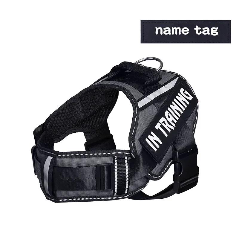 KOMMILIFE Adjustable Nylon Dog Harness Personalized Harness For Dogs Reflective Breathable Neck Guard Dog Harness Vest No Pull S чёрный