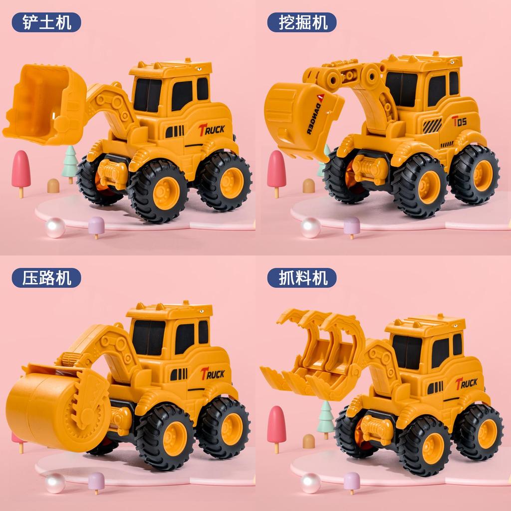 Childrens Pressing Sliding Construction Vehicle With Pushback Function For Kids Educational Play