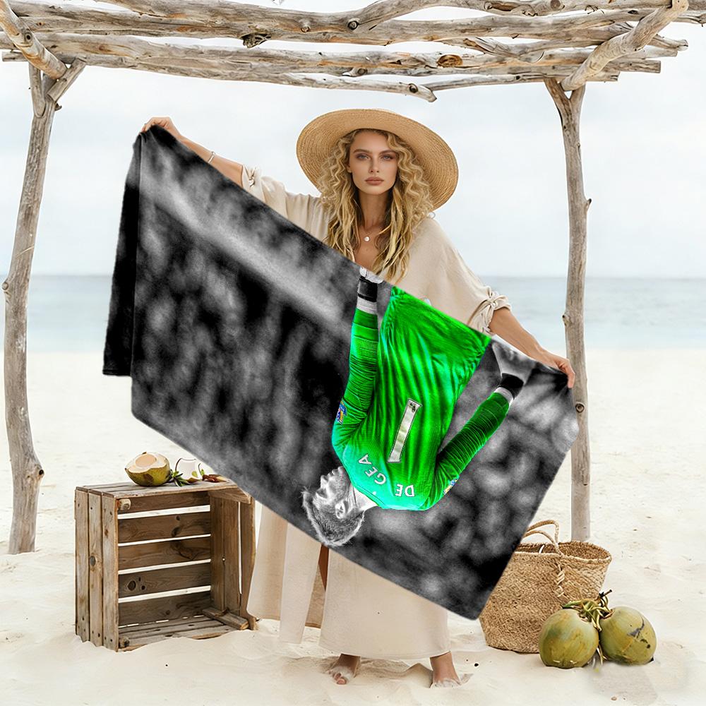 Goalkeeper Green Jersey Beach Towel Super Soft Microfiber Quickdry Fabric Comfortable Lightweight
