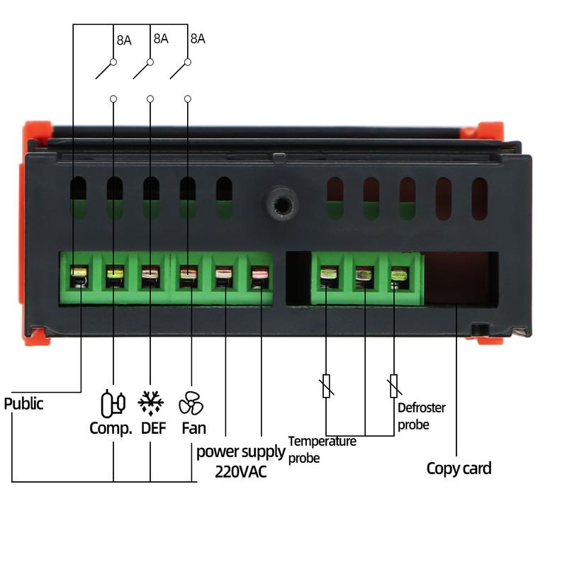 ETC-3000 mini digital temperature controller refrigerator thermostat controller thermostat dual NTC sensor 220V
