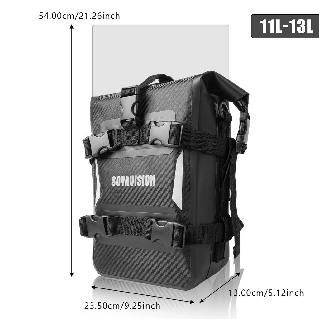 Reflective Motorcycle Dry Bag Bumper Crash Bar Bags 7L-9L/11L-13L Motorcycle Sissy Bar Back Seat Saddle Rack Side Tool Bag Pack