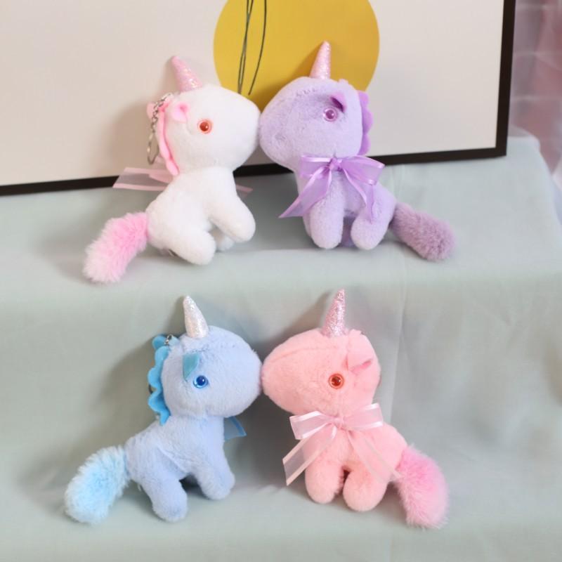 Unicorn Doll Pendant Cute Pony Plush Toy Small Mini Bag Hanging Keychain