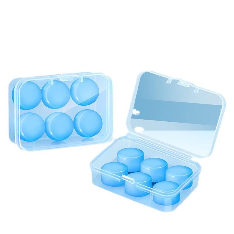 6 Pcs Silicone Ear Plugs Reusable Earplugs For Sleeping Swimming Traveling Working Studying Noise Reduction Flexible Ear Plugs