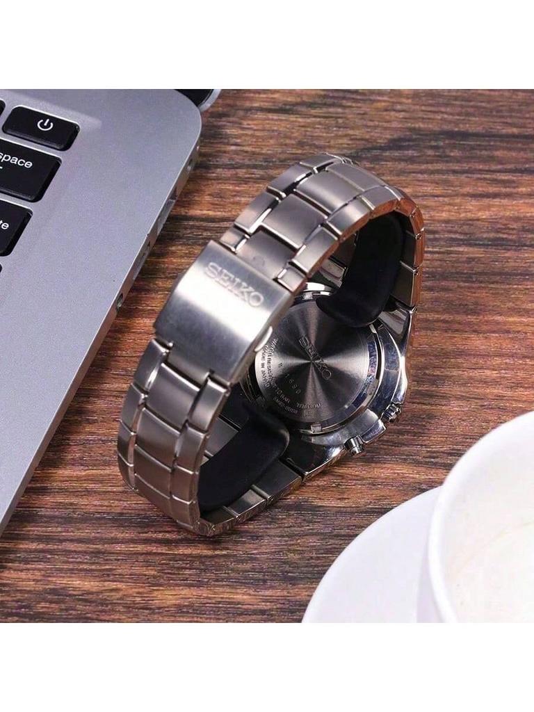 Herren Quarz Uhr SKA393J1 - Business Casual Stil, Metallarmband, Mineralglas, 100m Wasserdichtigkeit, Datumsanzeige
