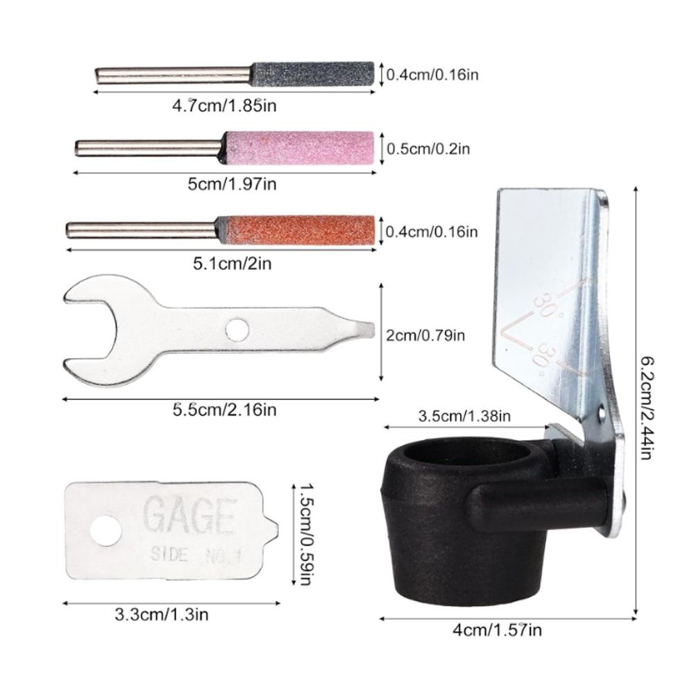 6pcs Adjustable Sharpening Angle Chainsaw Sharpening Attachment Kit Chainsaw Parts Gardening Tools