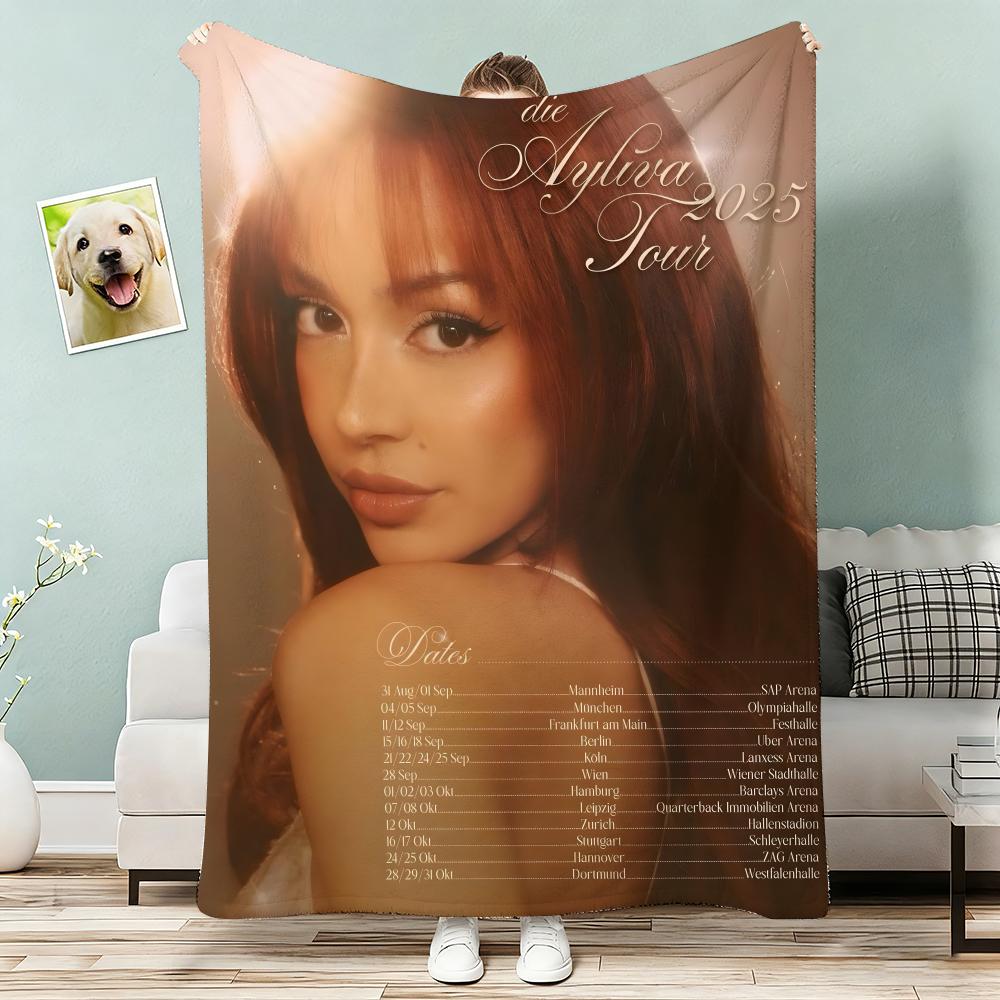 A-Ayliva In Liebe Aber Sie Throw Lightweight 240g Flannel Blanket Soft Skin-friendly for Summer Cooling 75x90cm