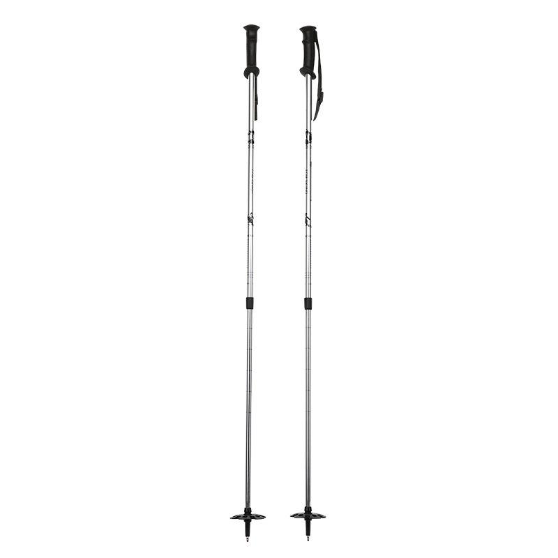 Two-Section Telescopic Aluminum Alloy Ski Poles 78-135cm Adjustable with Wrist Strap HandleTungsten Steel Tip Digital Scale Marks