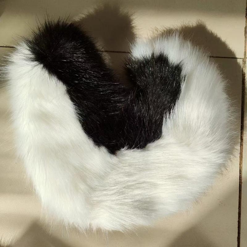 New Furry Big Curly Shiba Inu Tail Wolf Tails Fursuit Girl Plush Faux Fur Wolf Tail Fancy Dress Anime Lolita Cosplay Accessories