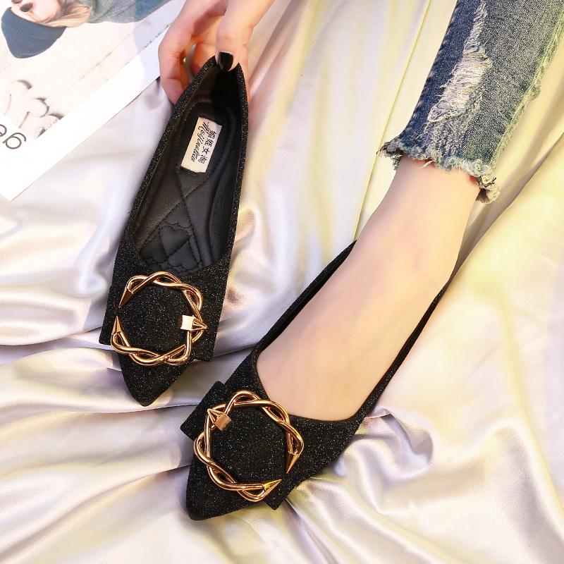 Fashion Sharp Pointed Flat Shoes for Women New Boat Shoes Spring and Summer 2025 Plus Plus Size Women's Shoes 41-43 Loafers Women