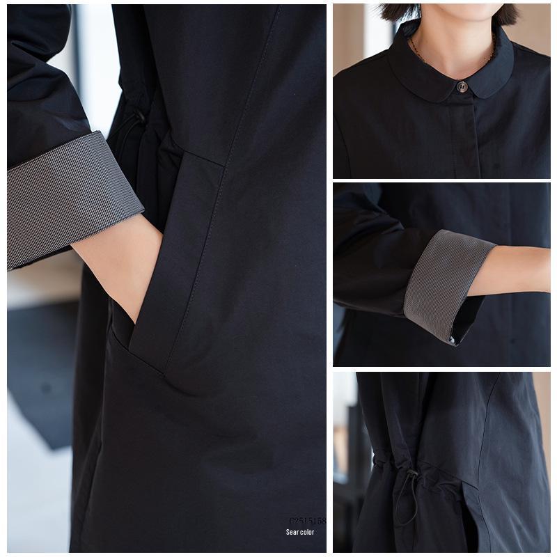 YUN Damen Midilanger Trenchcoat - Lockere Passform, Revers, Einreihig, Lässiger vielseitiger Stil für Frühling und Herbst