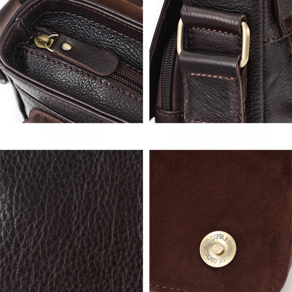 The First Layer of Cowhide Retro Bag Cover Shoulder Bag Commuter Leather Bag Men's Bag Leather High-end Men's Messenger Bag