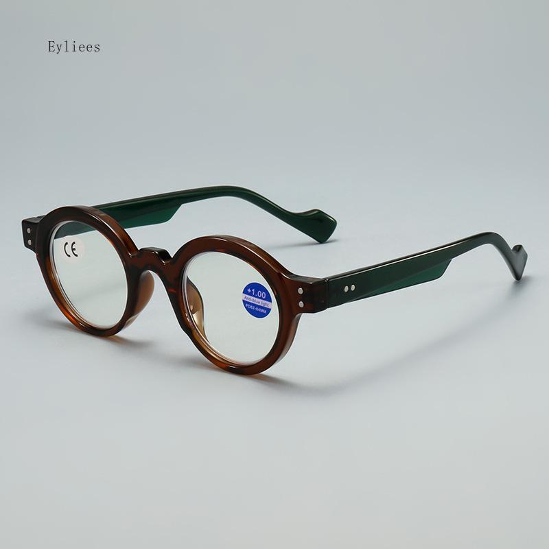 Retro Round Frame Reading Glasses Men Women Anti Blue Light Trends Eyeglasses Fashion High Definition Far Sight Eyewear +1.0+4.0