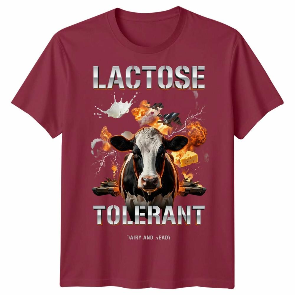 Lactose Tolerant Funny Unisex T Shirt Tee Humor Slogan Graphic Top