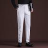 Men Stretch Solid Black Smart Casual  Pants Mens Trousers Office Quick Dry Suit Pants New Spring Autumn Korean Straight Pants