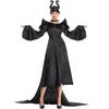 Second Gen Halloween Maleficent 2 Witch Costume Cosplay Women Angelina Jolie Style Satin Set M L XL