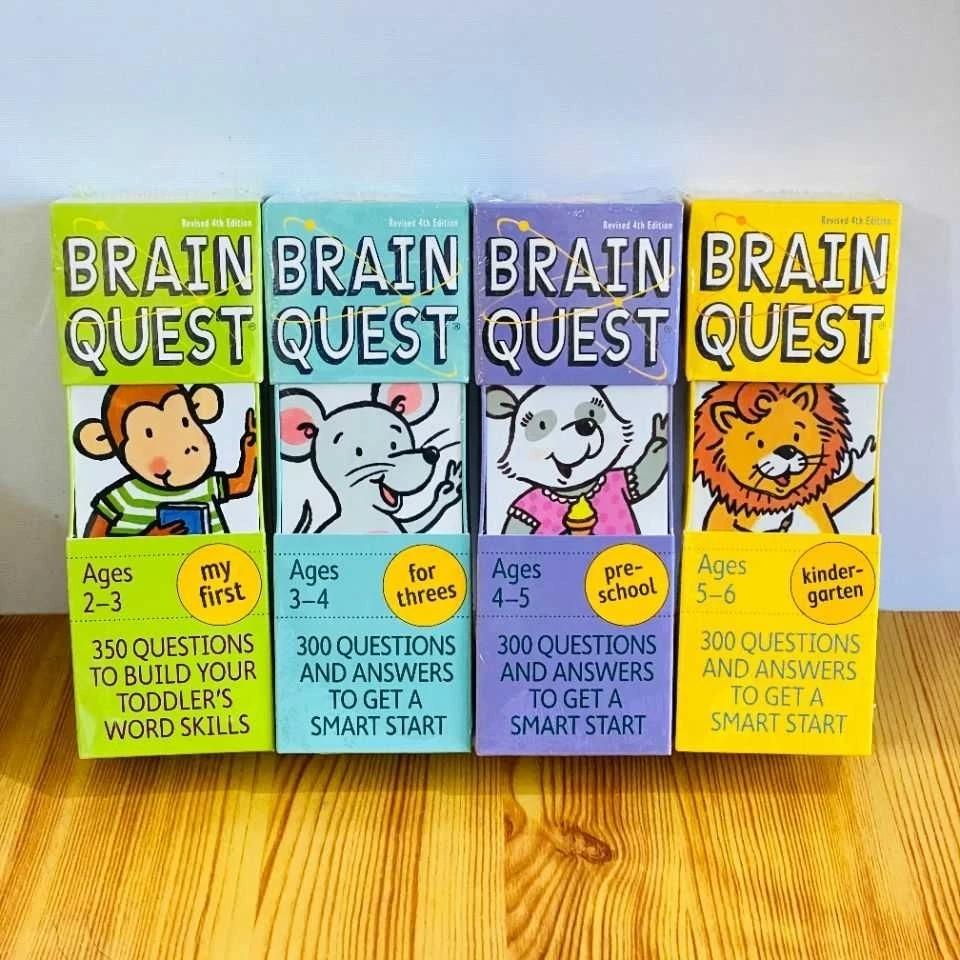 Brain Quest Brain Task Q&A Card for Preschool Enlightenment 4 Boxes 80 Books High Quality Bq Q Q&A Card Brain quest