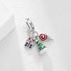 Brand New Christmas Copper Metal Santa Claus Snowman Charm Bead Component Bead Components Compatible With Pandora Authentic Original Bracelets Party