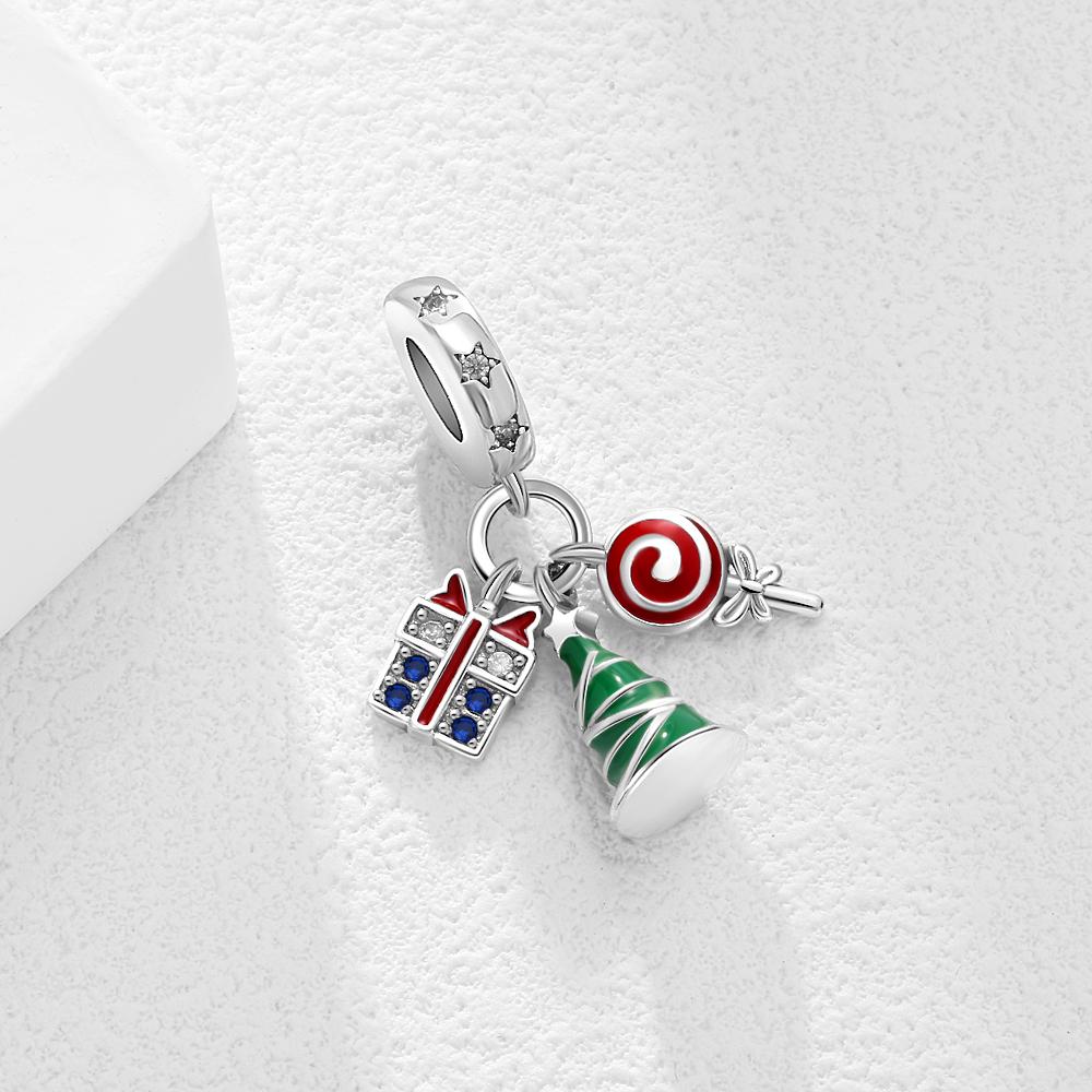 Brand New Christmas Copper Metal Santa Claus Snowman Charm Bead Component Bead Components Compatible With Pandora Authentic Original Bracelets Party